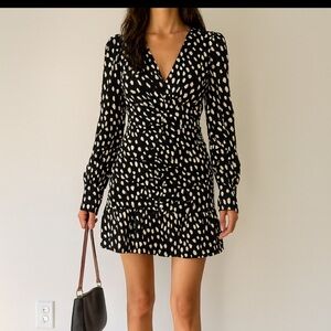 Topshop Monochrome Long Sleeve Dress